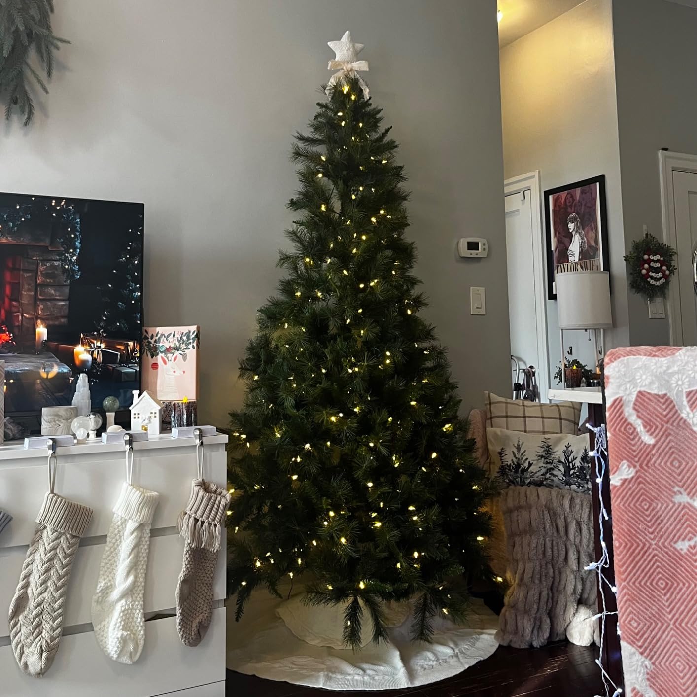 Fraser Hill Farm 6.5-Ft Prelit Half Christmas Tree with Warm White LED customer photo 1