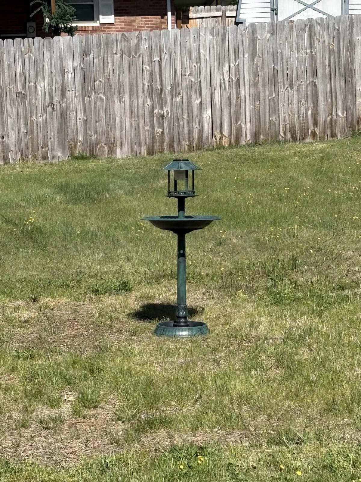 Best Choice Products Solar Outdoor Bird Bath Vintage Resin Pedestal Fountain Decoration for Yard, Garden w/Planter Base, Feeder, Decorative Bird Cage, Fillable Stand - Bronze customer photo 1