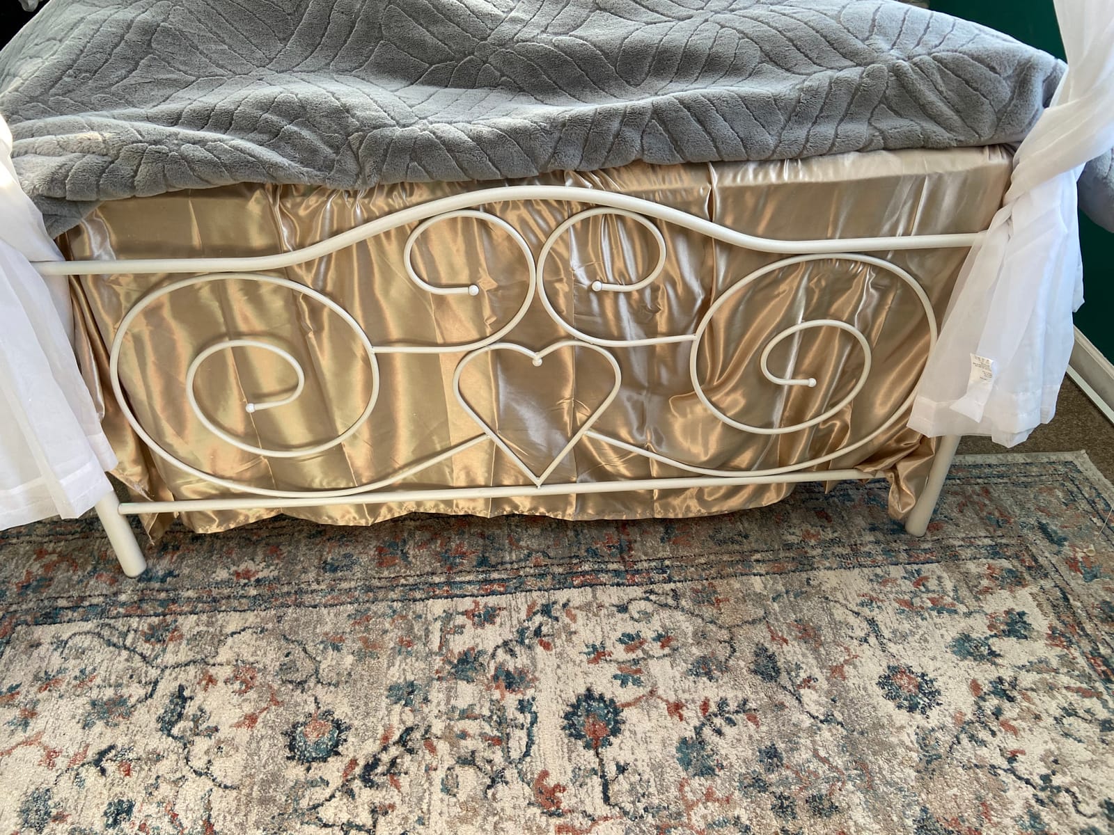 Canopy Full Bed Frame Platform Heavy Duty Steel Slat and Support with Headboard and Footboard No Box Spring Required (White) customer photo 1