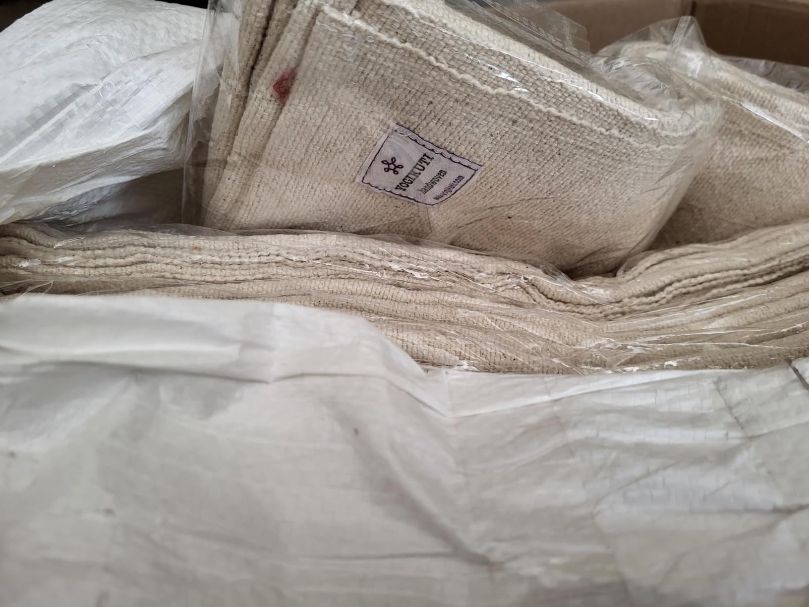 Yogikuti Iyengar Yoga Blanket Set of Four – Thick Handwoven Cotton Blankets for Restorative Yoga, Meditation and Pranayama – Supportive Yoga Prop for Comfort, Alignment and Deep Relaxation - (White) customer photo 2