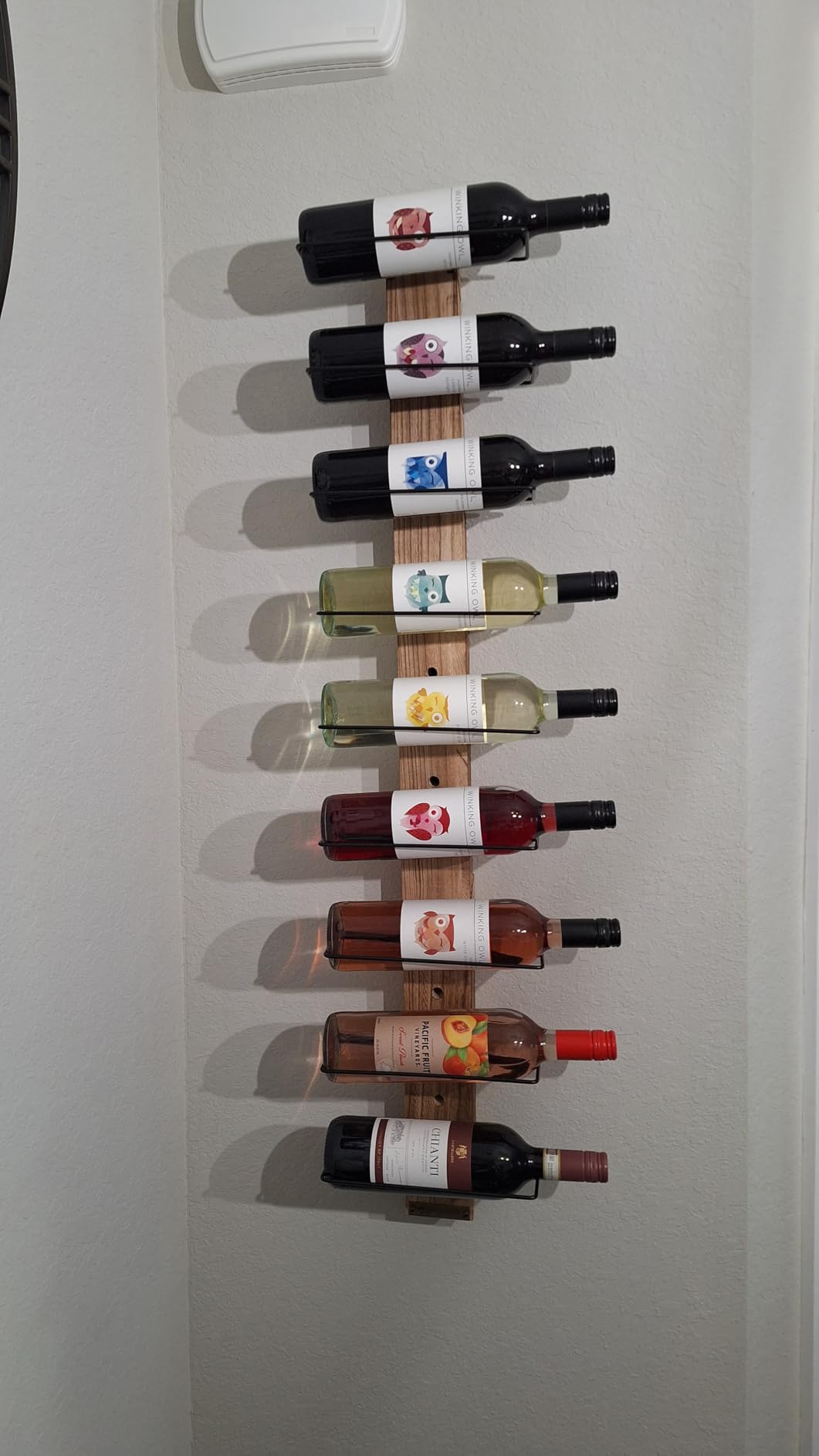 J JACKCUBE DESIGN Wall Mount Wine Rack Organizer for 9 Bottles, Elegant and Simple Rustic Wood Wine Storage Display Holder for Kitchen and Home Décor- MK699A customer photo 1