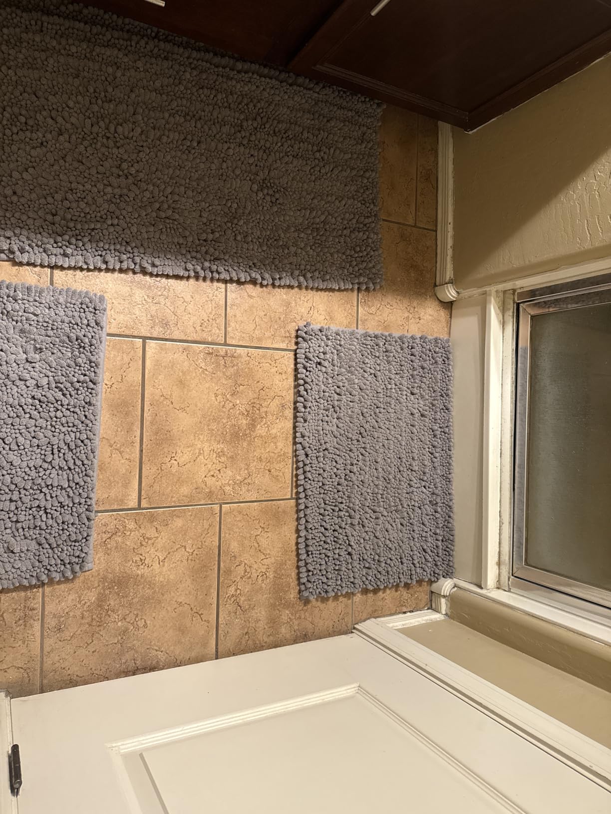 Yimobra Bathroom Rug Set 3 Piece, Super Water Absorbent Bath Mat Set, Grey customer photo 1