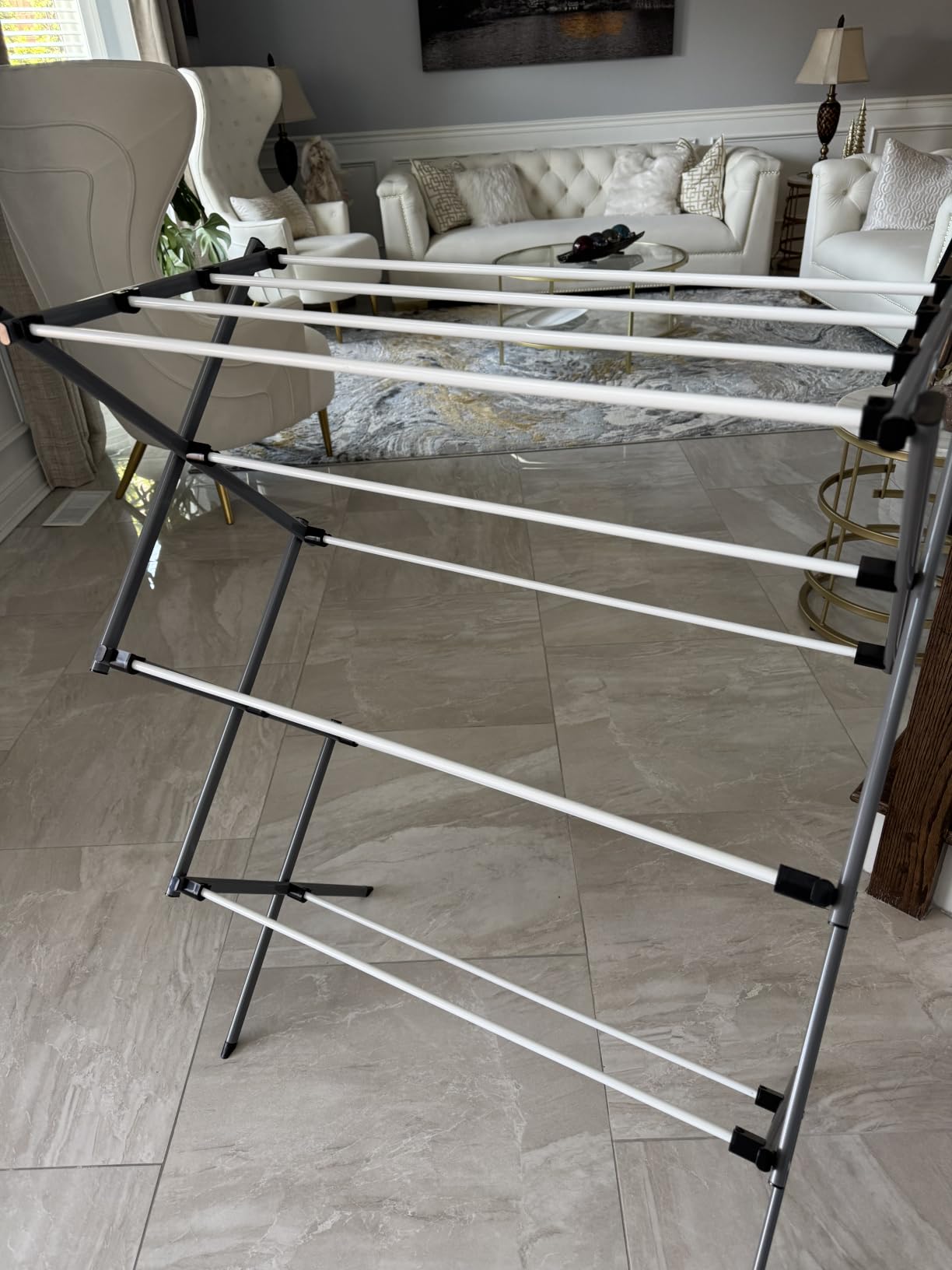 Honey-Can-Do 6-Tier Collapsible Steel Clothes Drying Rack, 24 ft, White customer photo 2