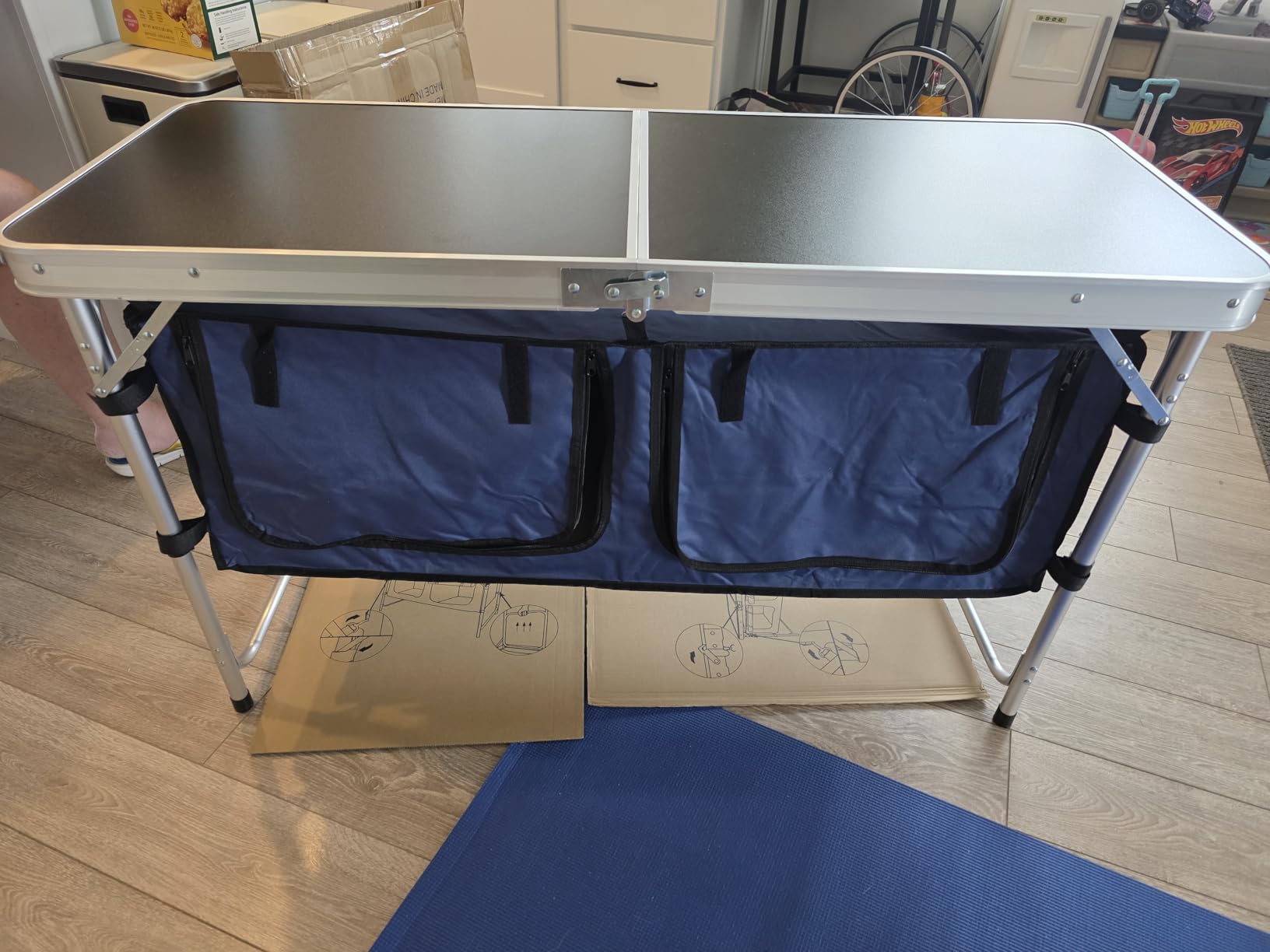 CampLand Outdoor Folding Table Aluminum Lightweight Height Adjustable with Storage Organizer for BBQ, Party, Camping customer photo 1