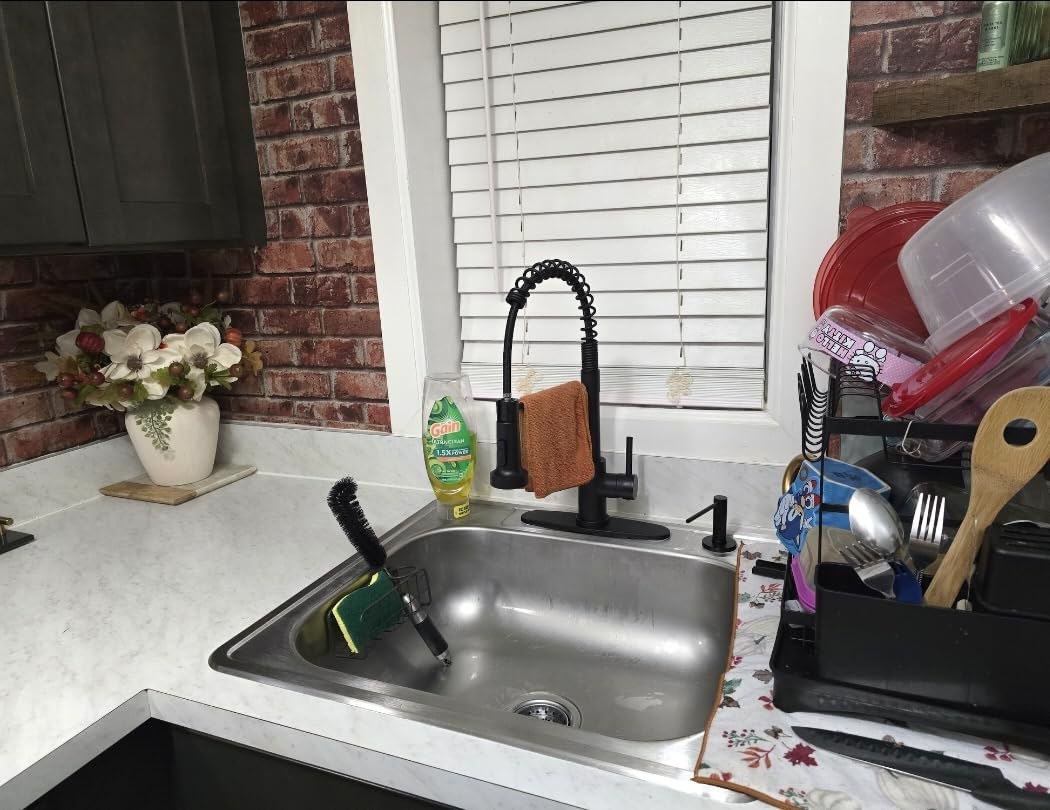 DJS Kitchen Sink Faucet with Pull Down Sprayer Single Handle Matte Black customer photo 1