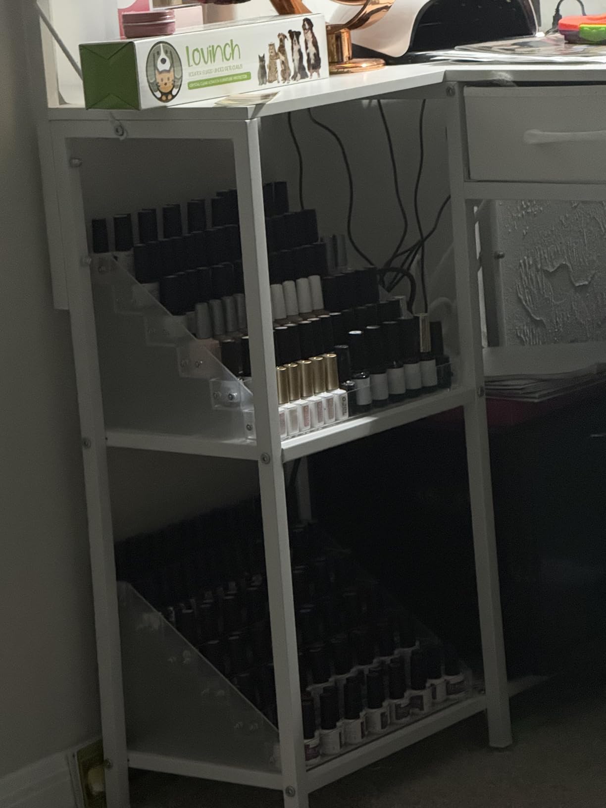 BTremary Clear Nail Polish Paint Organizer Holder Rack Shelf 6 Tier Acrylic Tattoo Ink Essential Oil Display Stand Holds Up to 48-96 Bottles for Table (Fit 1-2oz Bottles) customer photo 2