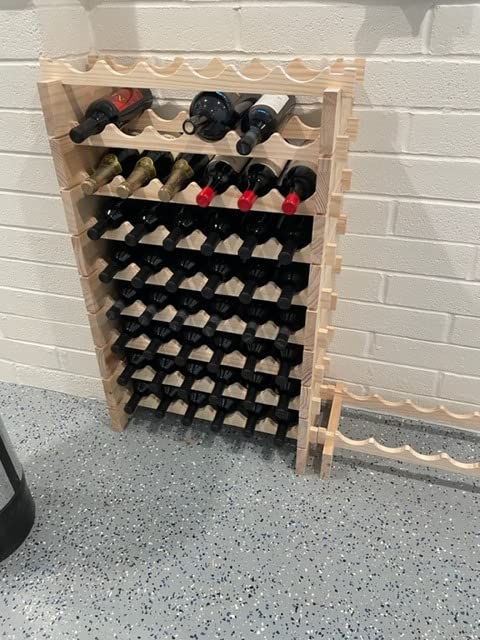 Wine Rack Solid Wood Stackable Storage Wooden Wine Rack Wine Cabinet (60 Bottles, Natural Color) customer photo 1