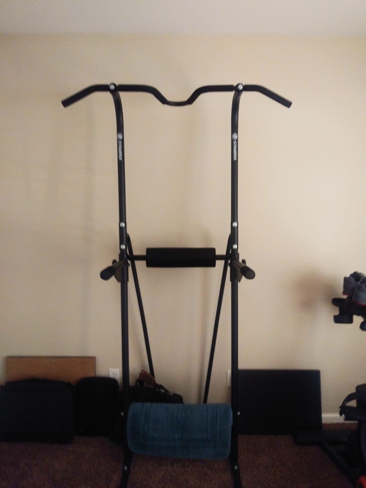 Stamina Power Tower - Dip Bar Pull Up Bar Station with Smart Workout App - Dip Bars for Home Workout - Up to 250 lbs Weight Capacity customer photo 1