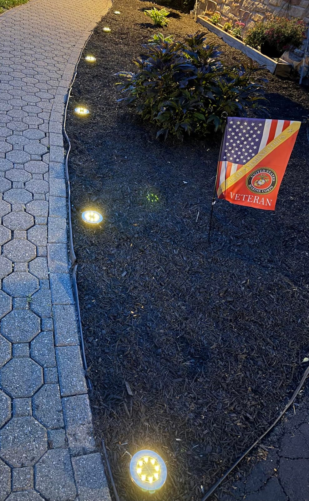 4.6 Inch Diameter Solar Ground Lights, Waterproof Solar Garden Lights, Outdoor Garden Waterproof Bright in-Ground Light, Landscape Lighting for Pathway,Yard,Lawn,Patio,Walkway (12 Pack Warm Light) customer photo 2