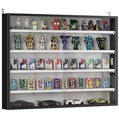 HOMCOM 5-Tier Wall Mounted Display Cabinet Glass Doors White customer photo 2