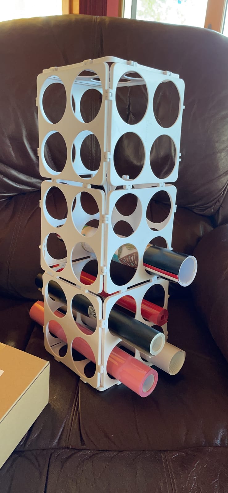 Vinyl Storage Rack, Organizers Store Up to 40 Vinyl Rolls, Flexible Holder for Craft Room Organizers and Storage Wall Mount Available White 24 PCS customer photo 2