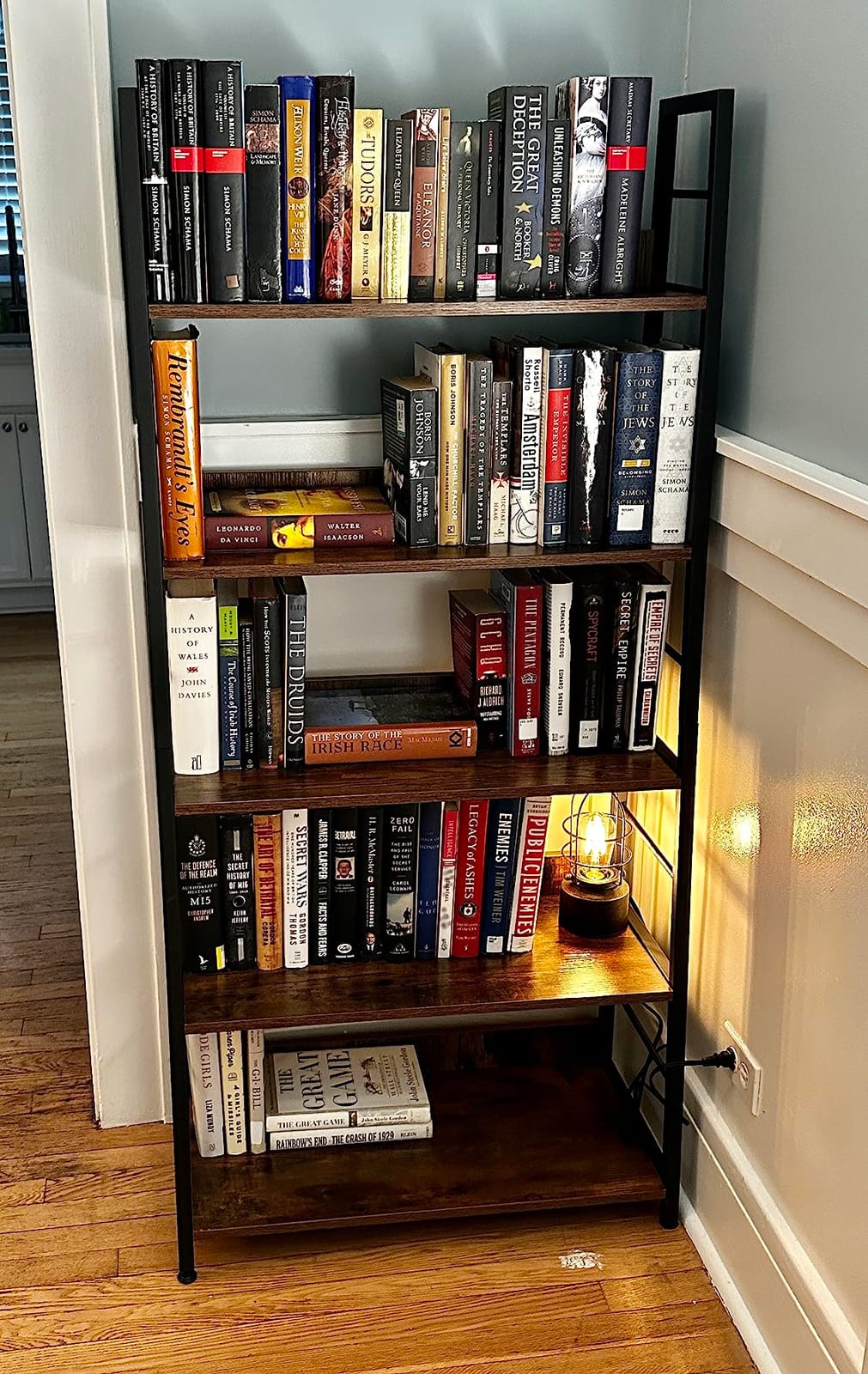 IRONCK 5 Tier Ladder Bookcase with Metal Frame, Rustic Brown customer photo 1