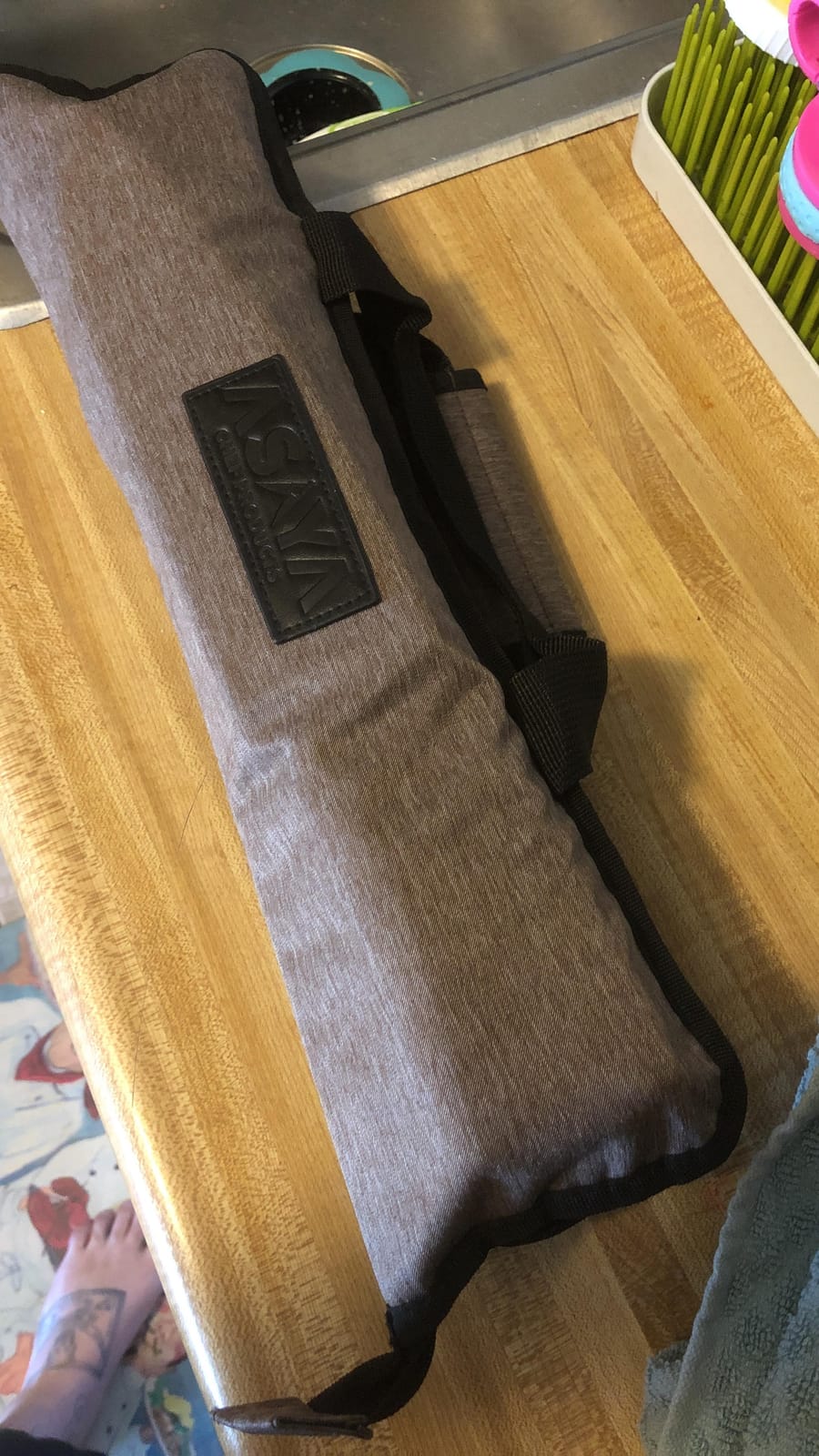 Asaya Chef Knife Roll Bag - 12-Pocket Chefs Case for Kitchen Knives and Utensils, Lightweight Stain-Resistant Waxed Nylon Chef Knife Bag - Knives Not Included (Red) customer photo 1
