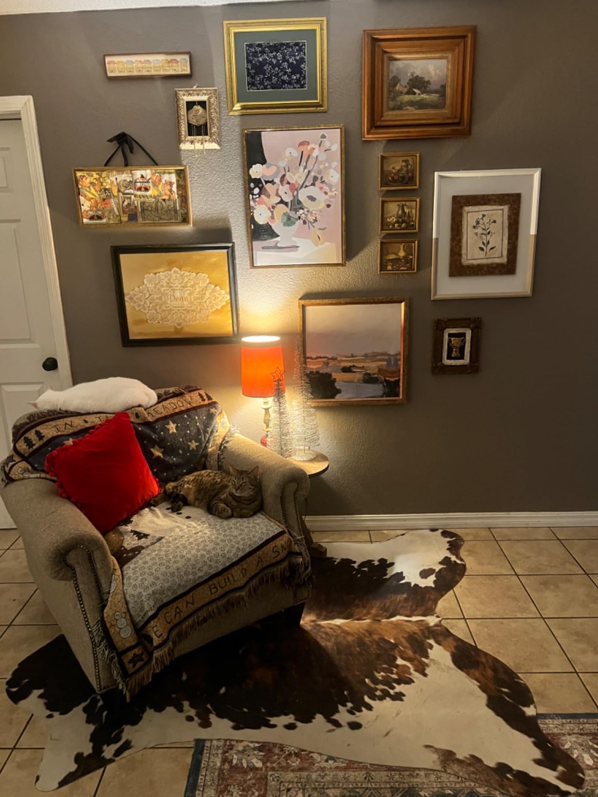 HOMORE Cowhide Rug, Small Cow Print Rug for Bedroom Living Room 43x27 Inch customer photo 2