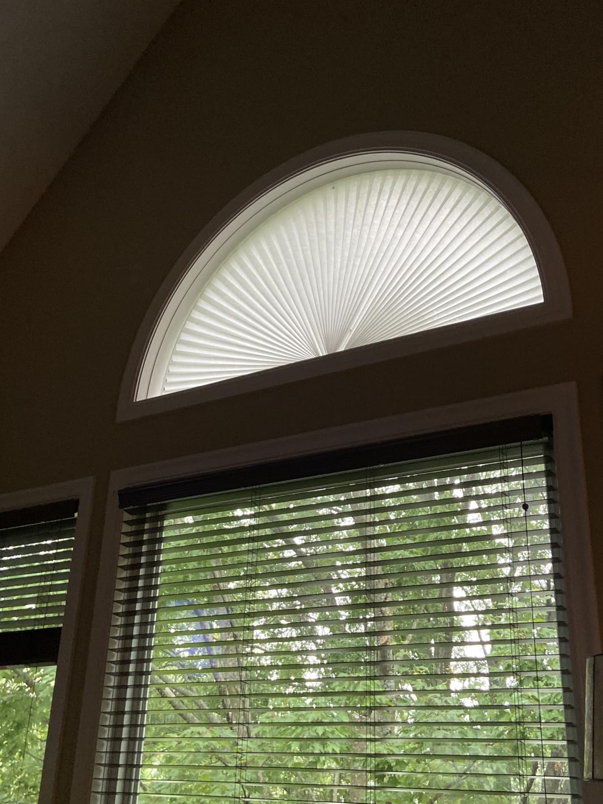 Touri 2 Pcs Arch Window Light Filtering Pleated Shade Blinds, 72 X 36 in customer photo 1