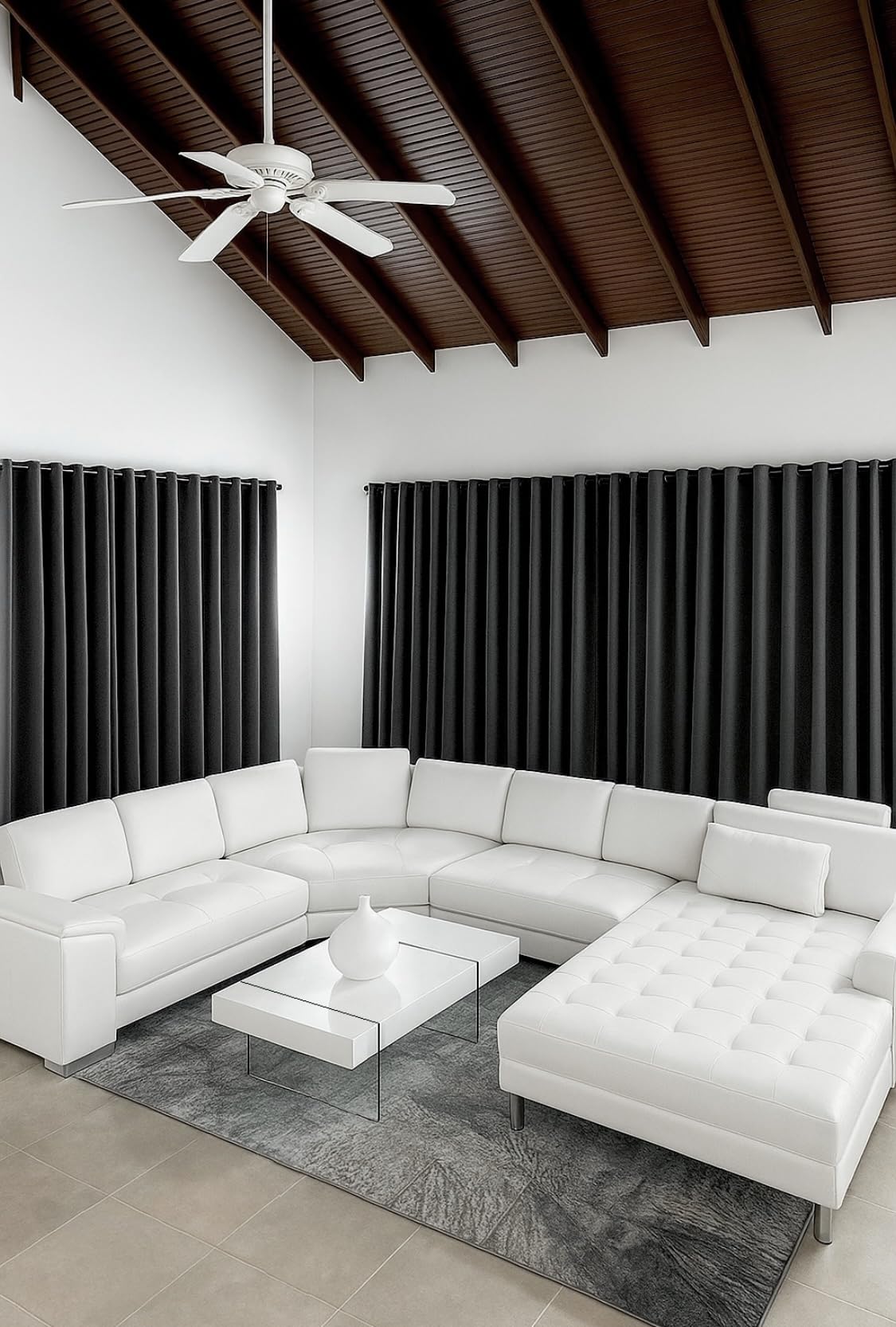 Joydeco Grey Blackout Curtains for Bedroom 84 Inch Long, Room Divider Black Out Curtains with Grommets, Thermal Insulated, Noise Reducing Room Darkening Drapes for Bedroom Living Room Window, 2 Panels customer photo 1