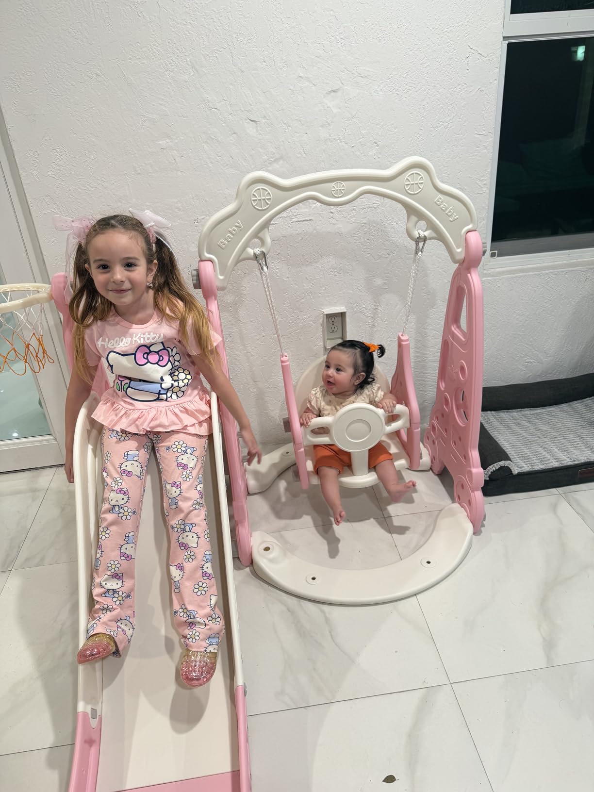 NYEEKOY 4 in 1 Slide Swing Set and Kids Slide for 3+ customer photo 2