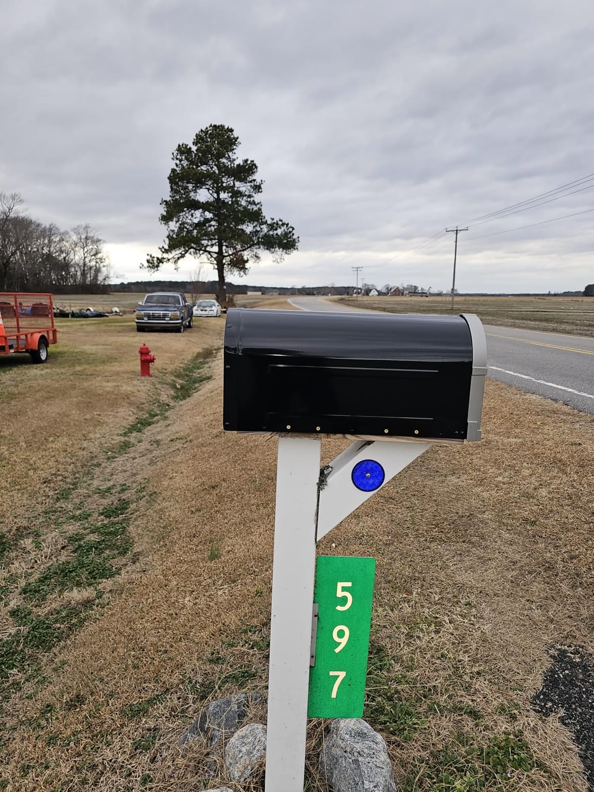 Brunswick Large, Steel, Post Mount Mailbox, Black with Brushed Nickel | Galvanized steel build for outside with rust-resistant powder-coat finish and a magnetic door closure. USPS approved. customer photo 2