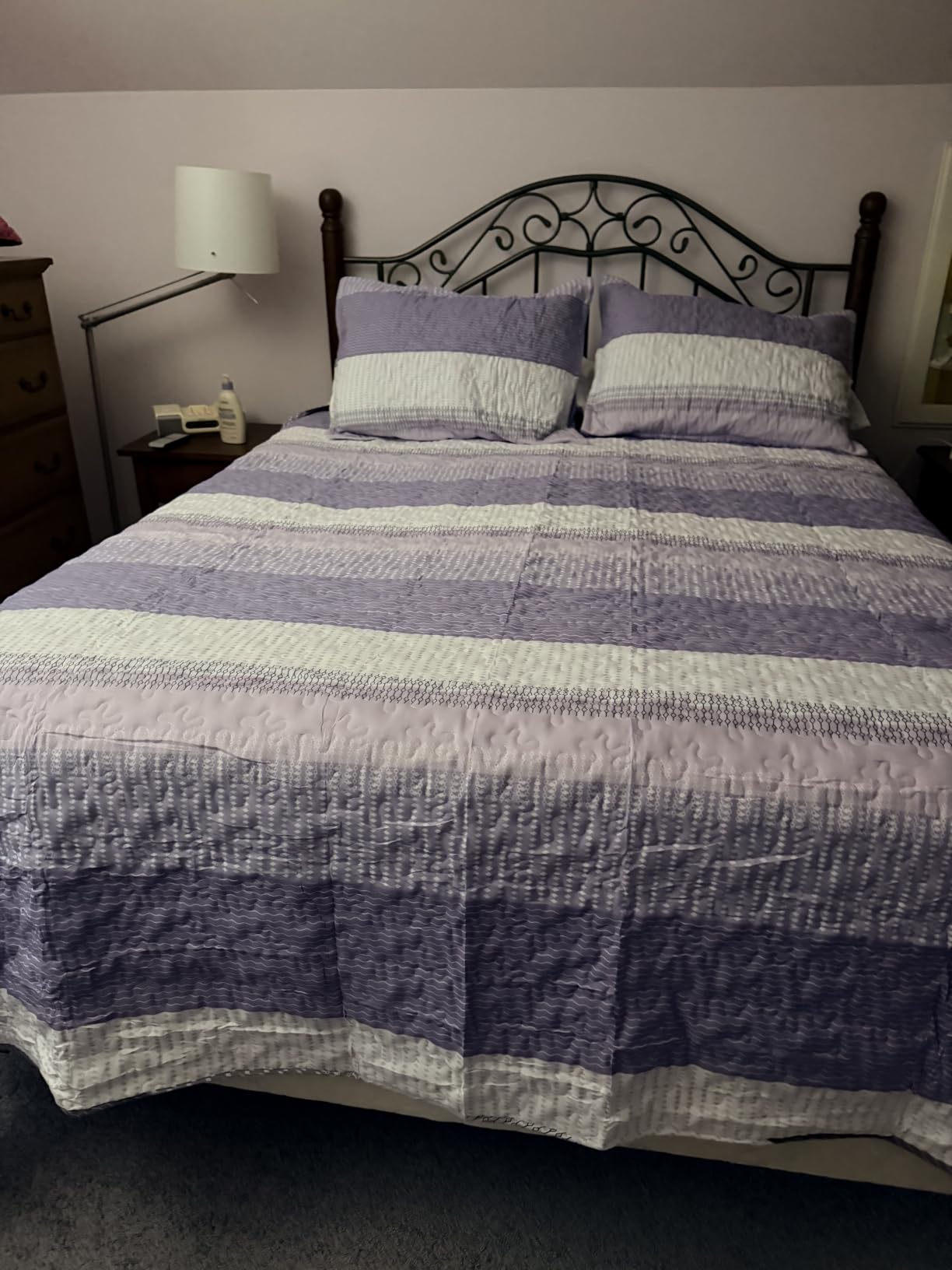 Andency Queen Quilt Bedding Set Sage Green, 3 Pieces Striped Bedspreads | Patchwork Mint Green Striped Ultra Soft Lightweight All Seasons Coverlets Set with 2 Pillow Shams (90