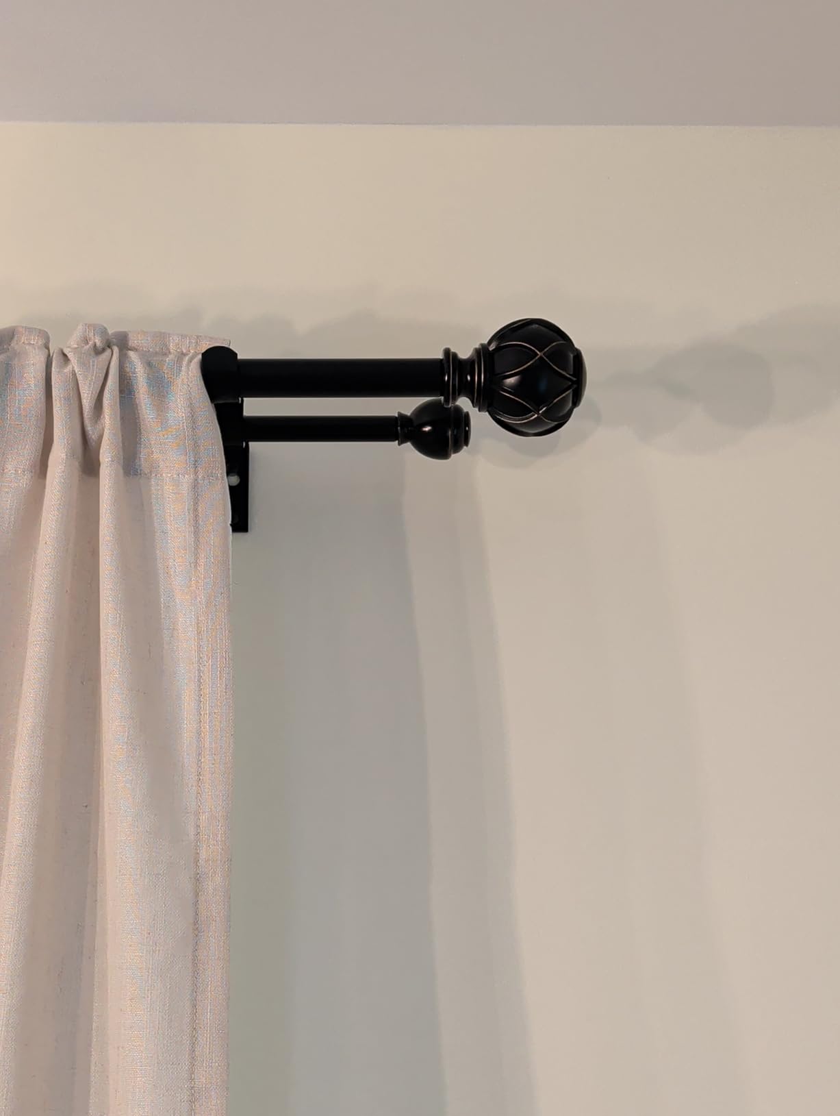 KAMANINA Double Curtain Rod 36 to 72 Inch, Adjustable Dual Rods, Bronze customer photo 1