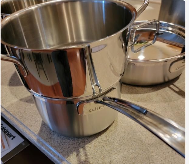 Cuisinart 15-Piece Cookware Set, MultiClad Pro Triple-Ply Stainless Steel Cookware Set, Heat Surround Technology, Cool Grip Stick Handles, Oven Safe up to 500F, MCPS-15N, Silver customer photo 2