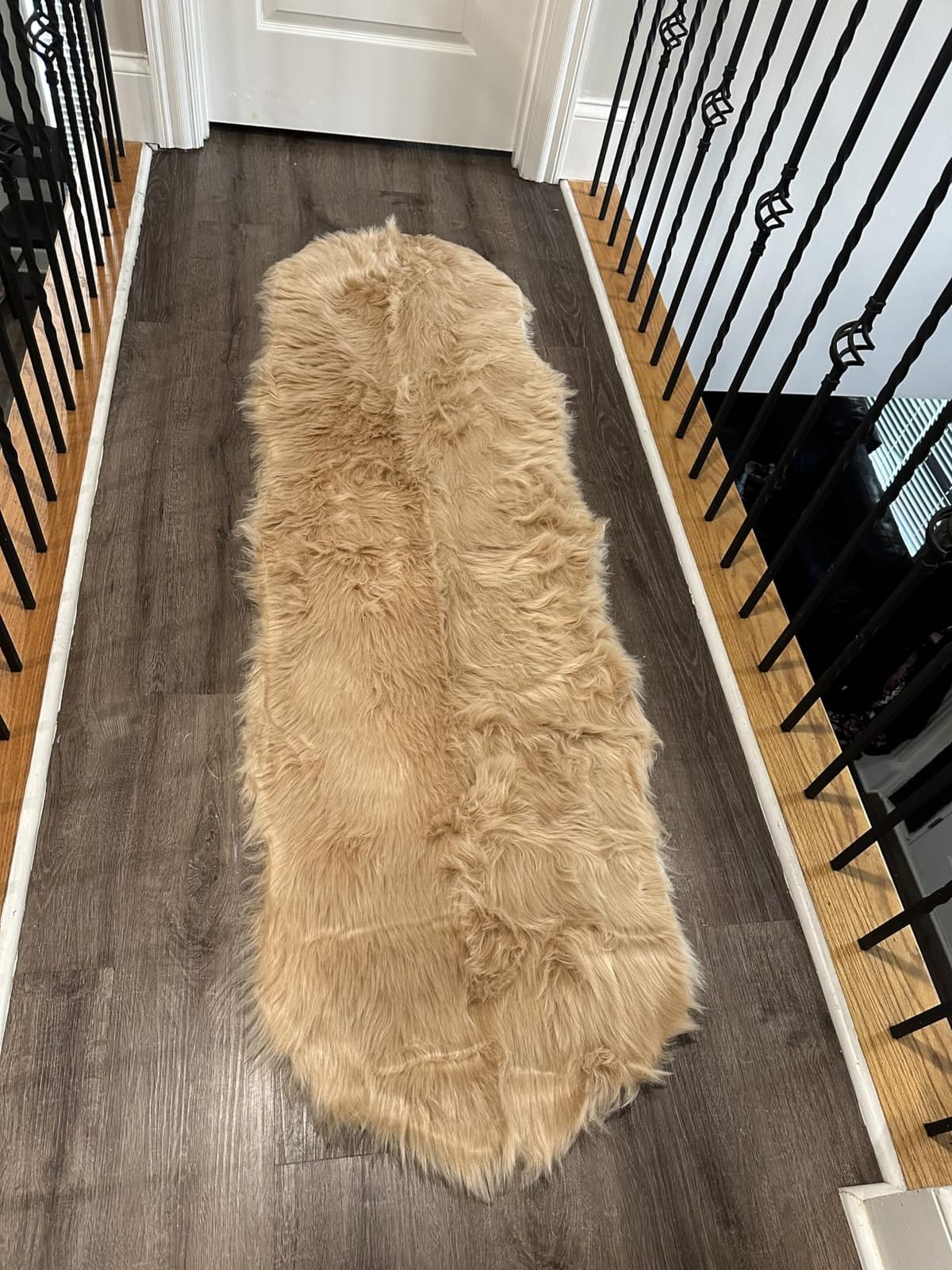 linmopm Faux Fur Sheepskin Fluffy Shag Fuzzy Rug, White, 2x6 ft Runner customer photo 1