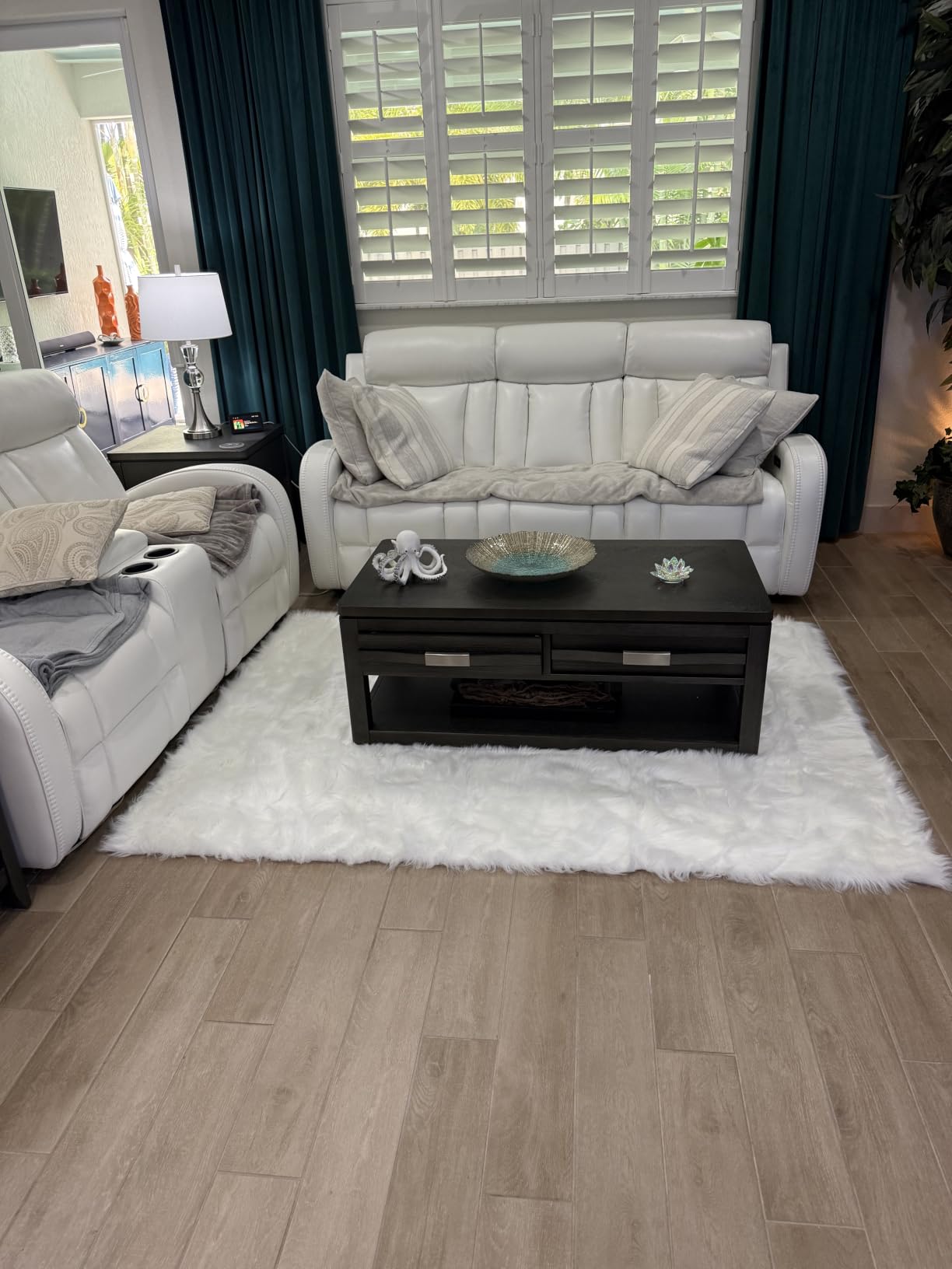 linmopm Faux Fur Sheepskin Fluffy Shag Fuzzy Rug, White, 2x6 ft Runner customer photo 2