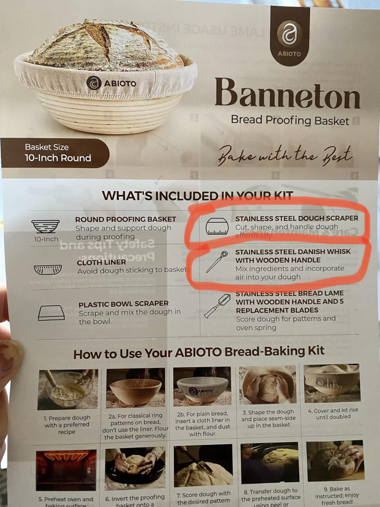 ABIOTO Sourdough Bread Proofing Baskets and Baking Supplies - 14-Piece Kit customer photo 1