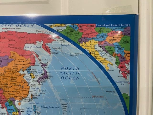 2 Pack - Laminated World Map Poster & USA Map Set - Equal Earth world map design shows continents at true relative size - US Map 18” x 29” customer photo 1