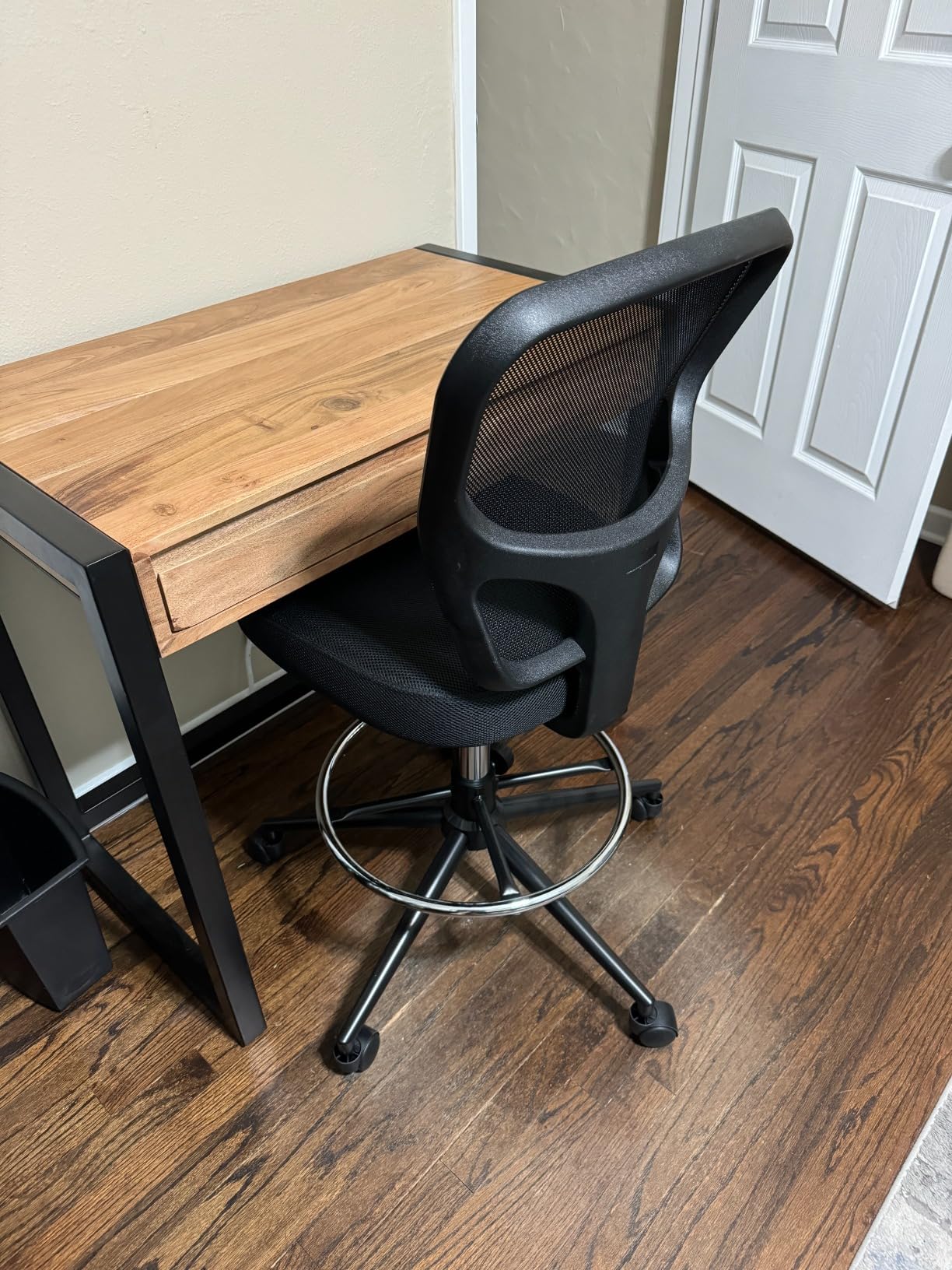 Armless Drafting Chair Tall Office Chair Adjustable Height High Back Ergonomic Desk Chair Drafting Stool Rolling Bar Stools Chairs with Footrest and Wheels customer photo 2