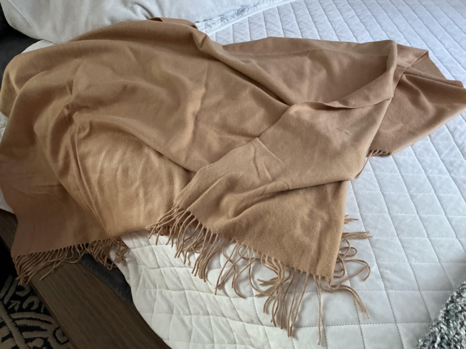 Velanio Luxury 100% Pure Cashmere Throw Blanket, Fringed Sofa 60x54 customer photo 2