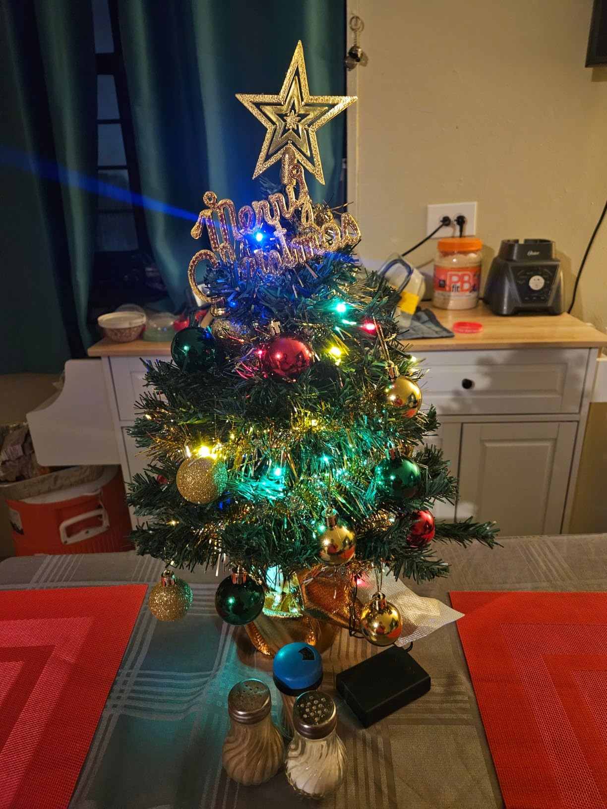 AGIRL Small Christmas Tree with Lights,22 in Mini Tabletop Tree Desk Decor customer photo 1