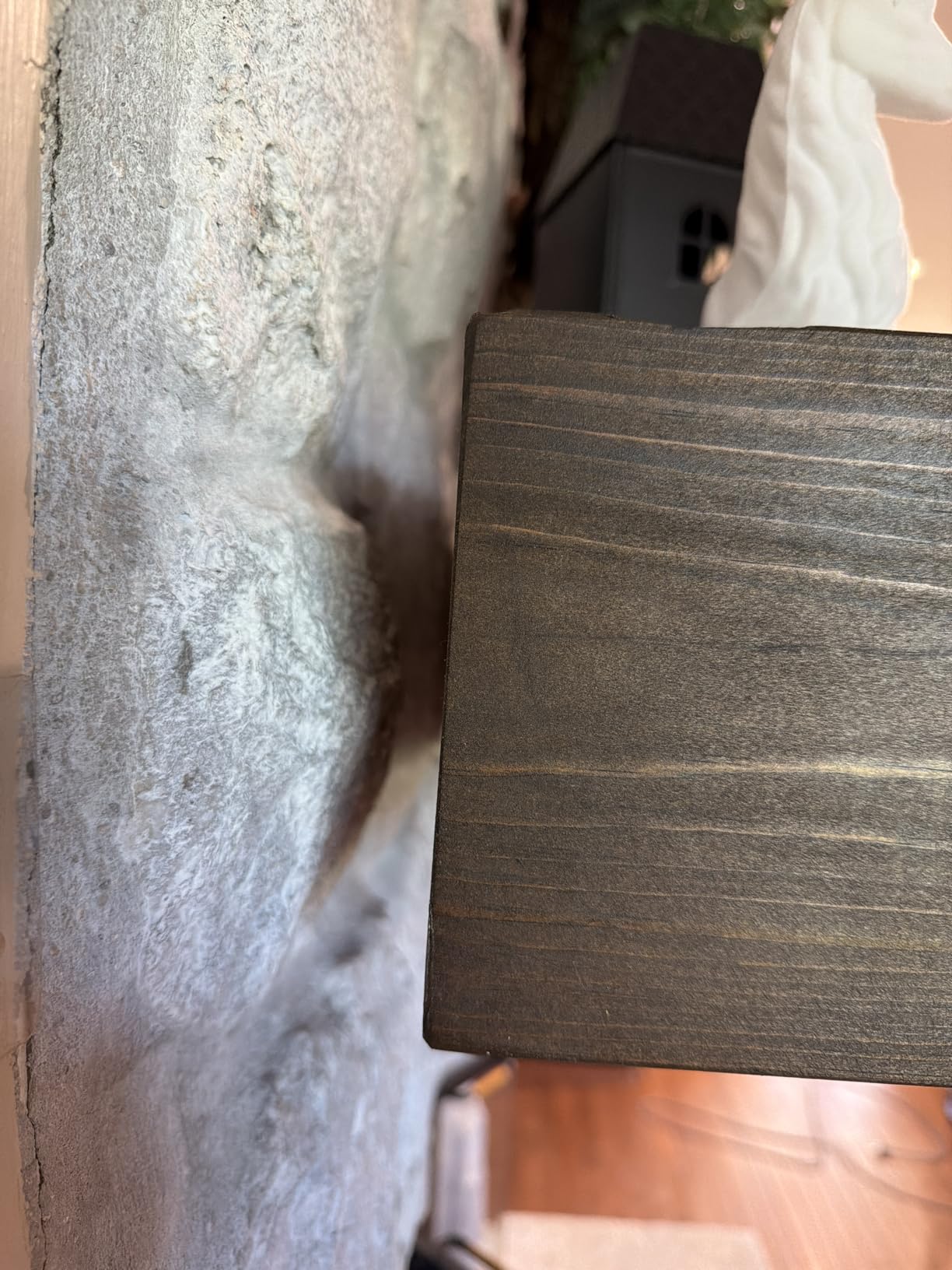 Urbandi Fireplace Mantel, Distressed, Rustic, Floating Shelf, Modern, Real Wood. (72Lx6Hx8D, Dark Brown) customer photo 2