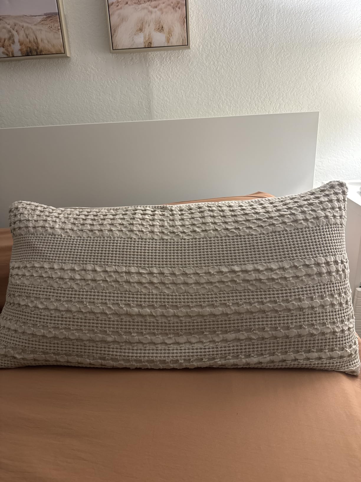 PHF 100% Cotton Waffle Pillow Shams Standard Size, 2 Pack 20