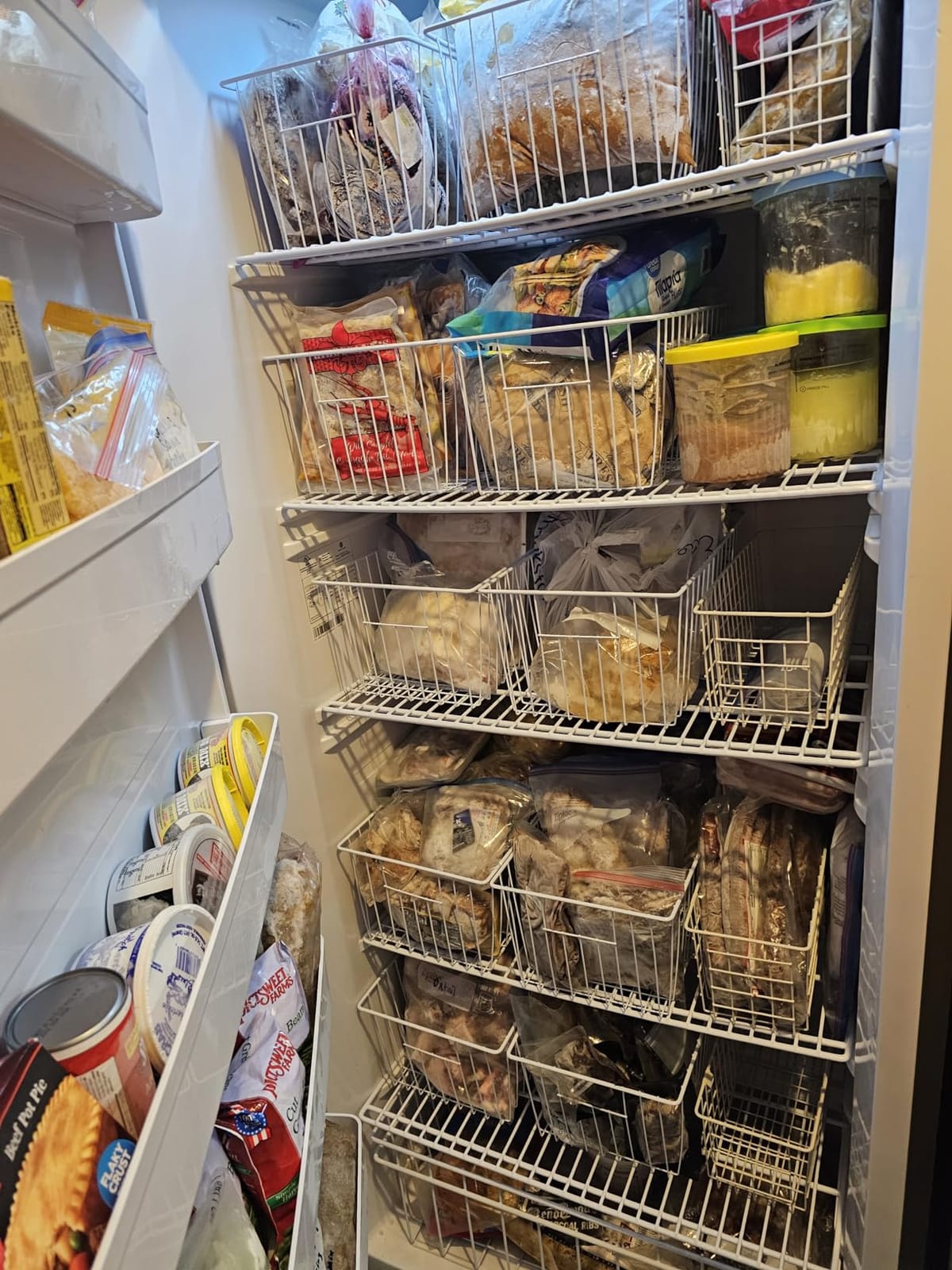 16inch Freezer Storage Organizer Baskets, Household Wire Refrigerator Bins with Built-in Handles for Cabinet, Pantry, Closet, Bedroom customer photo 1
