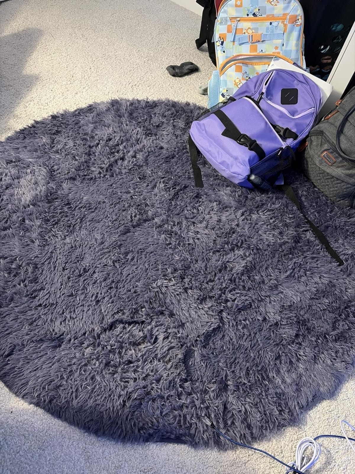 EVOIONOS Pink Hexagon Rug for Princess Tent, Fluffy Area Rug for Kids Room, 4x4.6 Feet for Girls Tent, Furry Soft Nursery Rug, Fuzzy Plush Carpet for Teen Girls Bedroom customer photo 2