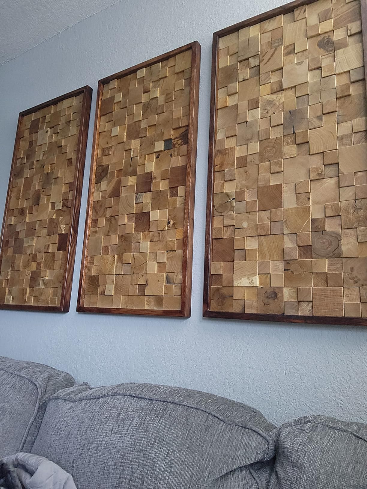 CONSDAN Wood Wall Decor | USA Grown Hardwood, Rustic Wooden Wall Art, Home Decorations for Living Room and Bedroom Aesthetic, Framed and Ready to Hang, Rustic, 36