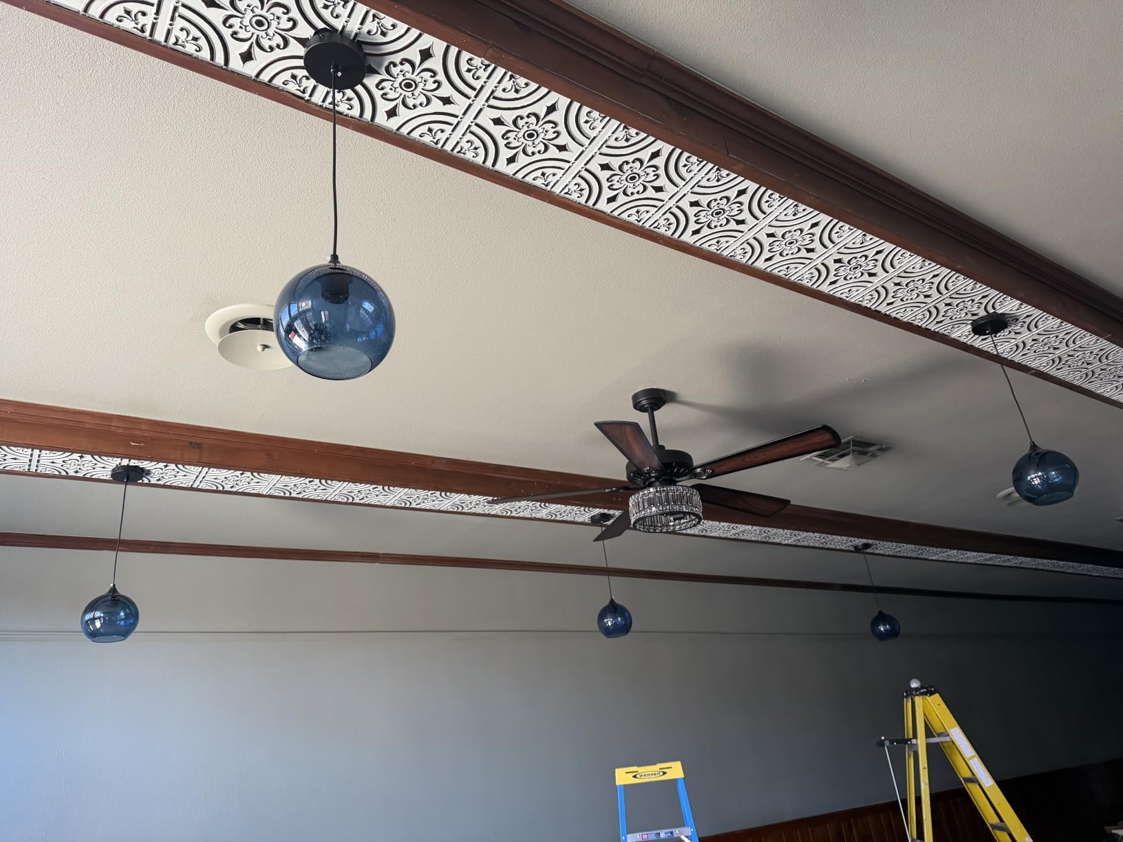 From Plain to Beautiful in Hours 205cr Wrought Iron PVC 2' x 2' Glue-up Ceiling Tile, Copper, 10 Piece (40 sq.ft) customer photo 1