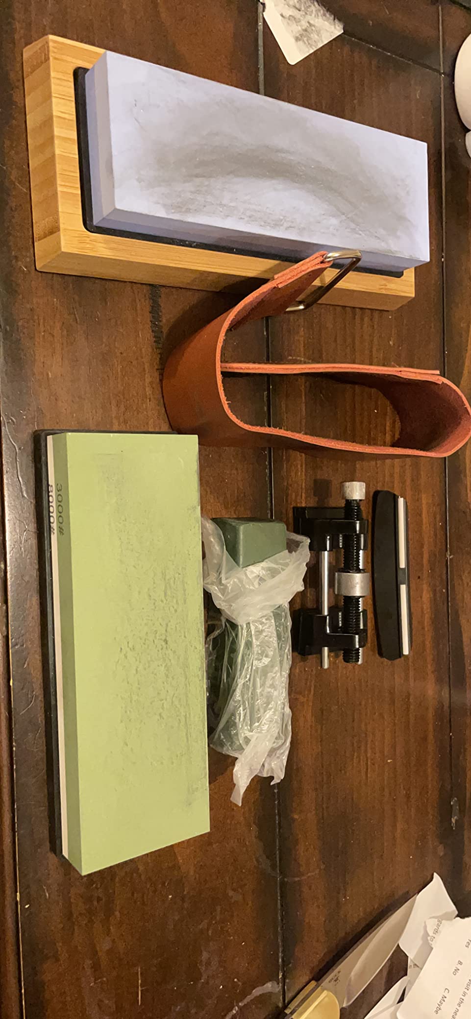 Whetstone Knife Sharpening Stone Set, Double-Sided Grit 400/1000 3000/8000 customer photo 1