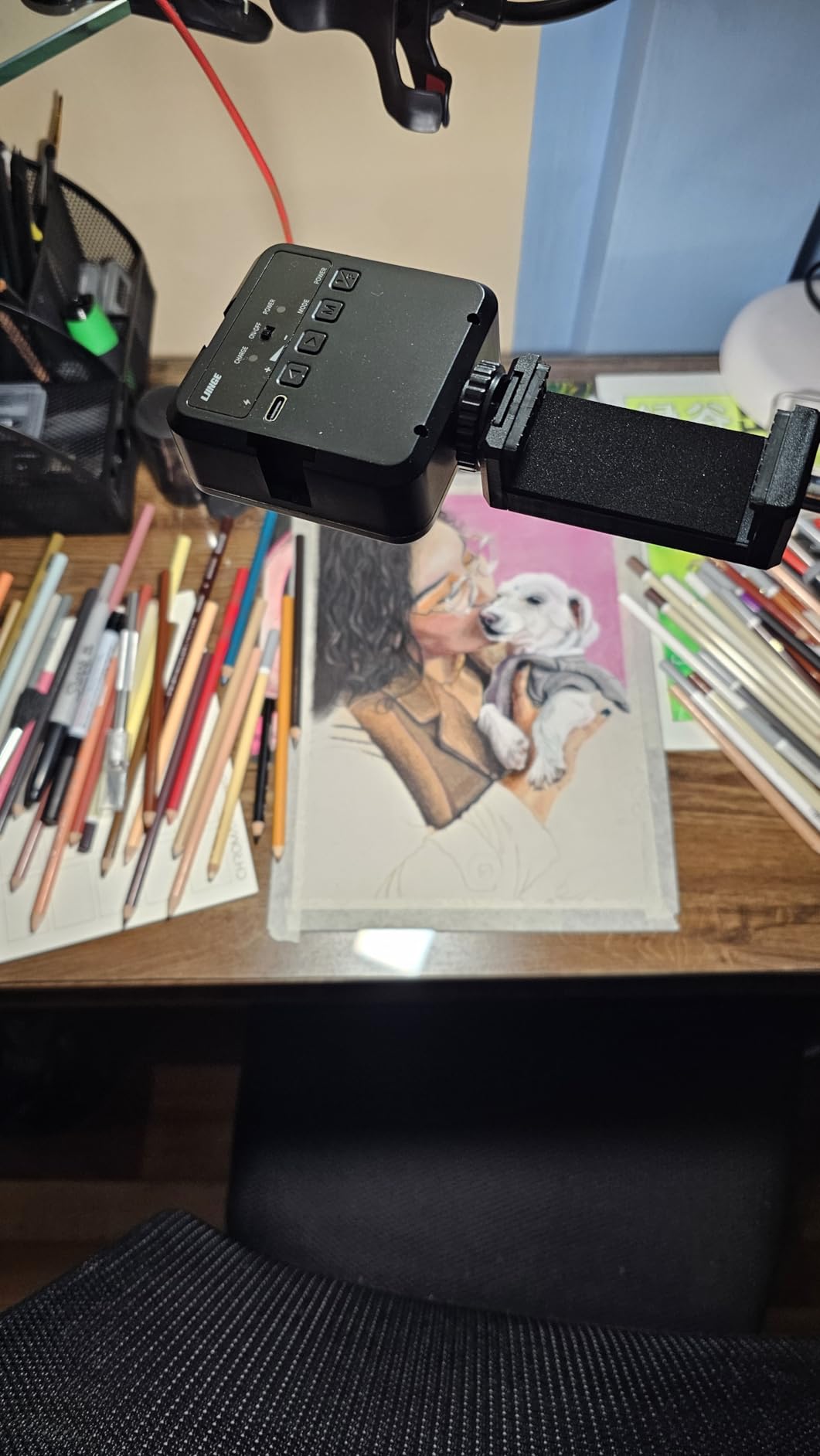 Overhead Phone Mount with LED Light, Articulating Arm Cell Phone Holder customer photo 2