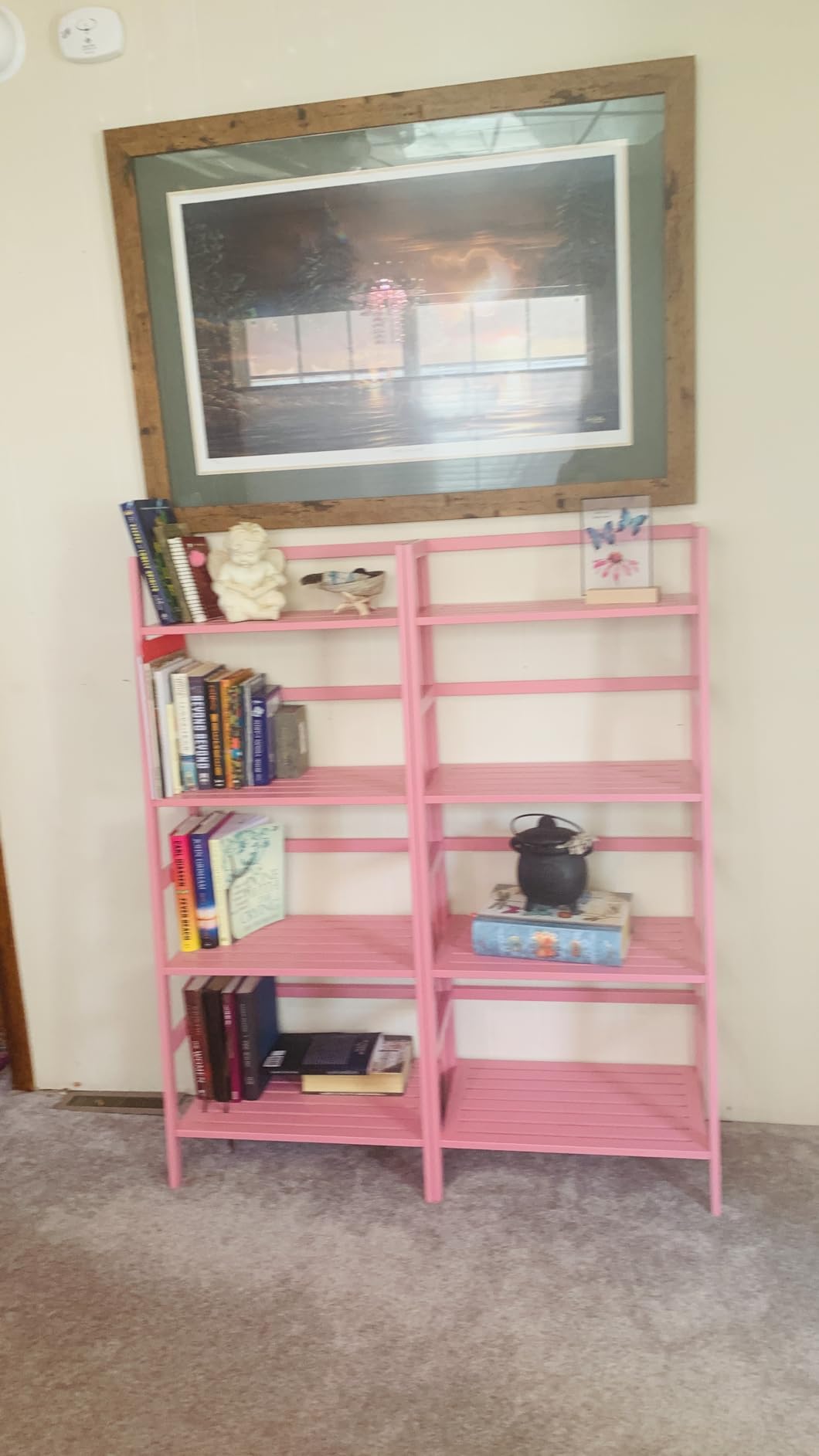 Bamboo Ladder Shelf, 4-Tier Wooden Ladder Bookshelf & Bookcase Organizer customer photo 1