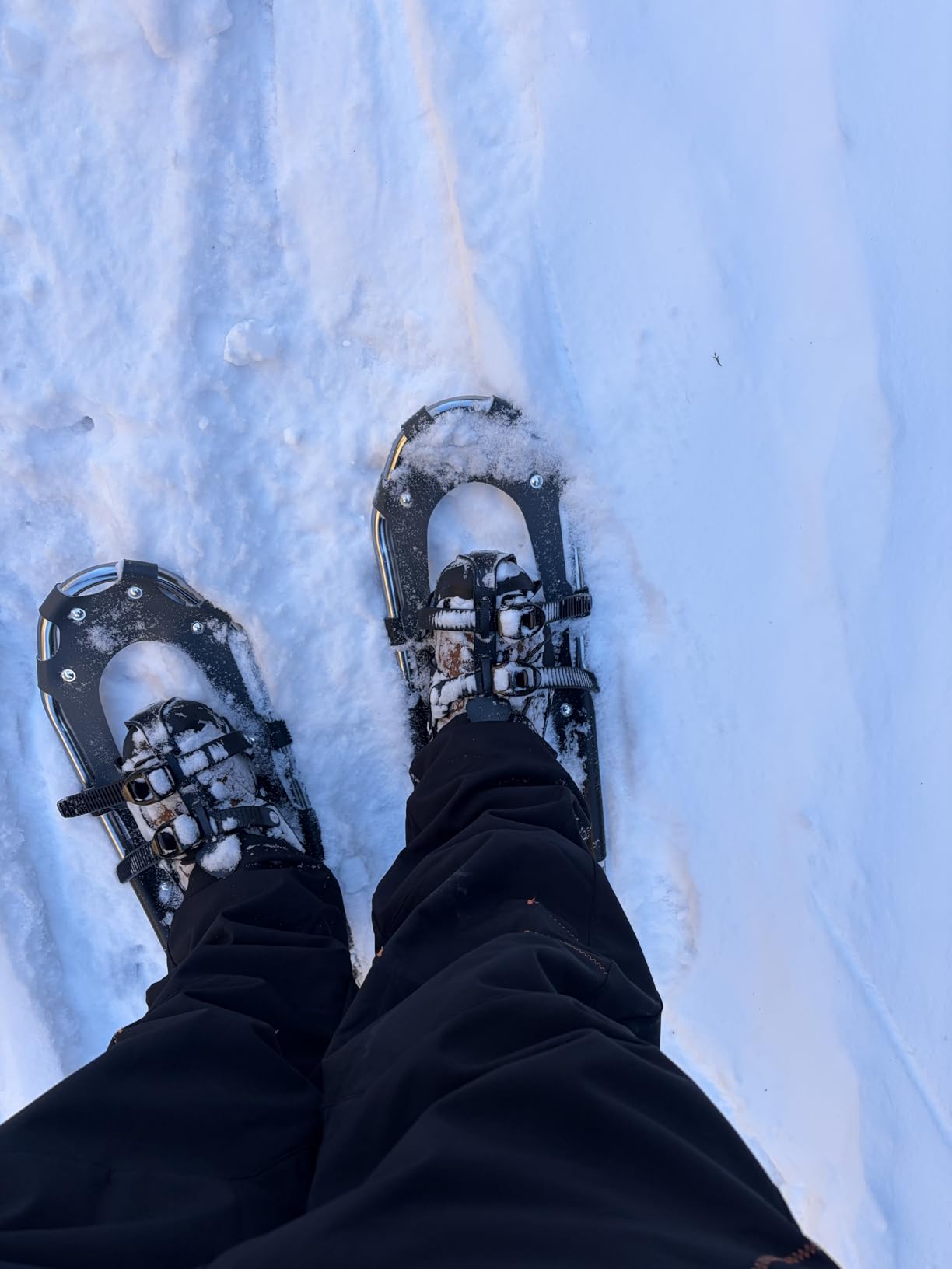 Snowshoes,Lightweight Aluminum Frame,13-Point Heavy Duty Crampons,UV Shoe Decking, and Ratchet System for Secure Fit Complete with Carry Bag for Convenient Storage and Travel customer photo 1