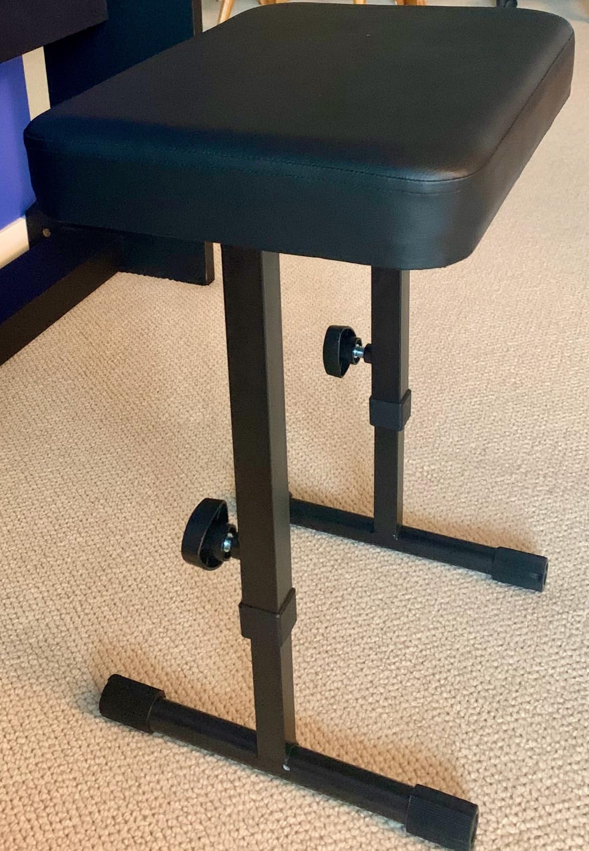 Liquid Stands Piano Bench Adjustable Stool – Music Keyboard Bench Seat for Piano Keyboard Stand with Black Padded Cushion for Musicians Piano Stool Chair (PU Leather) customer photo 1