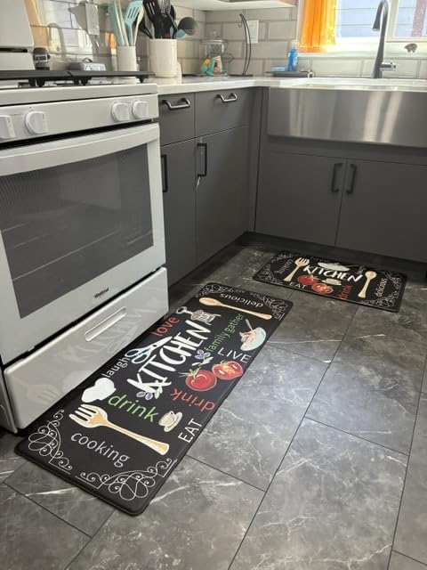 HEBE Anti Fatigue Kitchen Rugs Set of 2, Cushioned Kitchen Mats for Floor customer photo 2