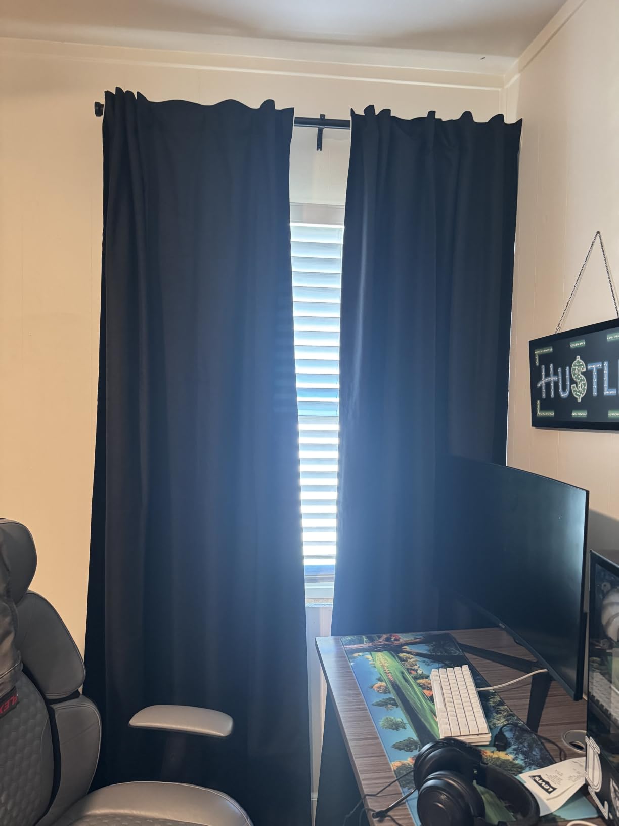 INOVADAY 100% Blackout Curtains for Bedroom Black Out Curtains 84 Inch Long customer photo 1