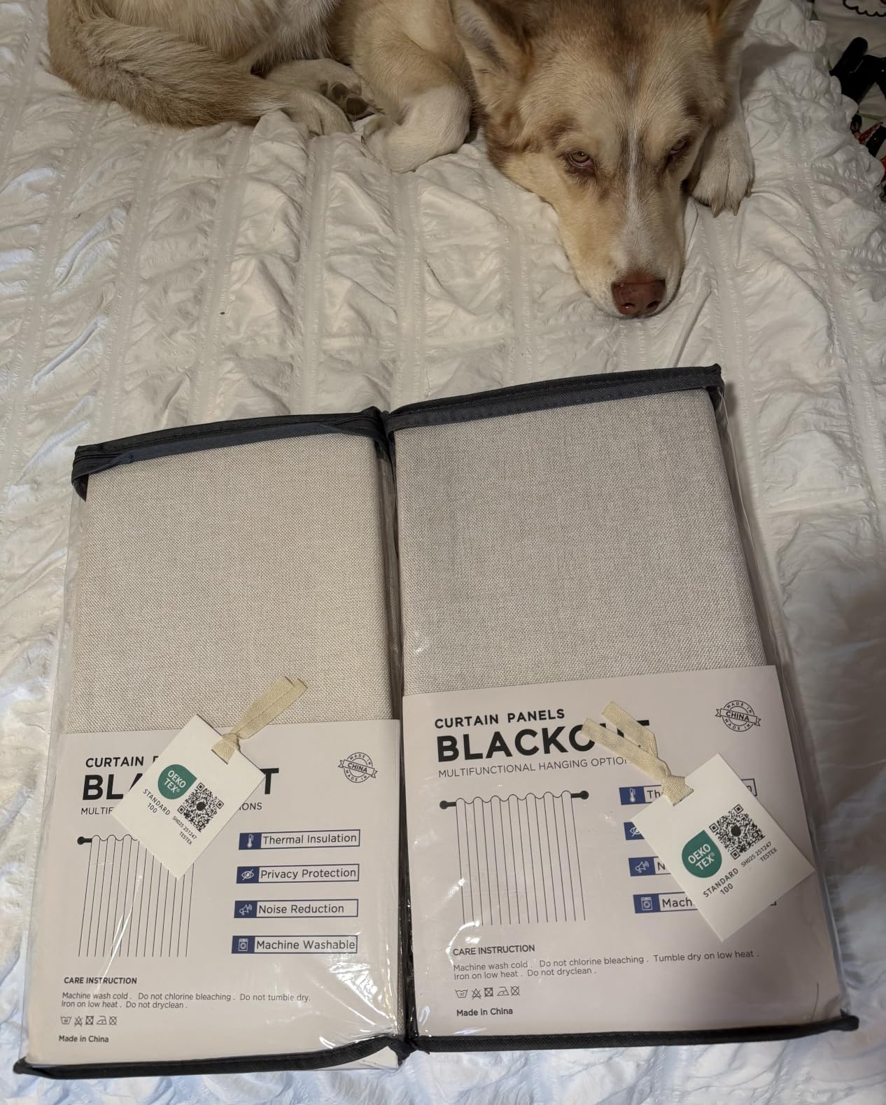 INOVADAY 100% Blackout Curtains for Bedroom Black Out Curtains 84 Inch Long customer photo 2