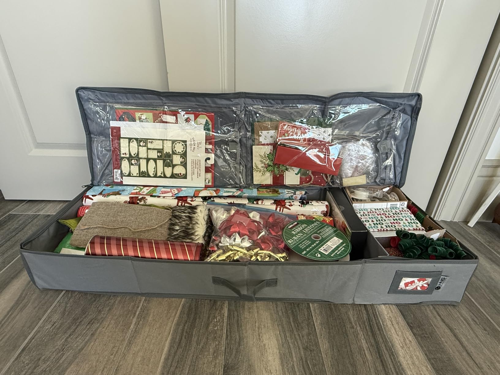 HOLDN’ STORAGE Premium Wrapping Paper Storage Container, Grey customer photo 2