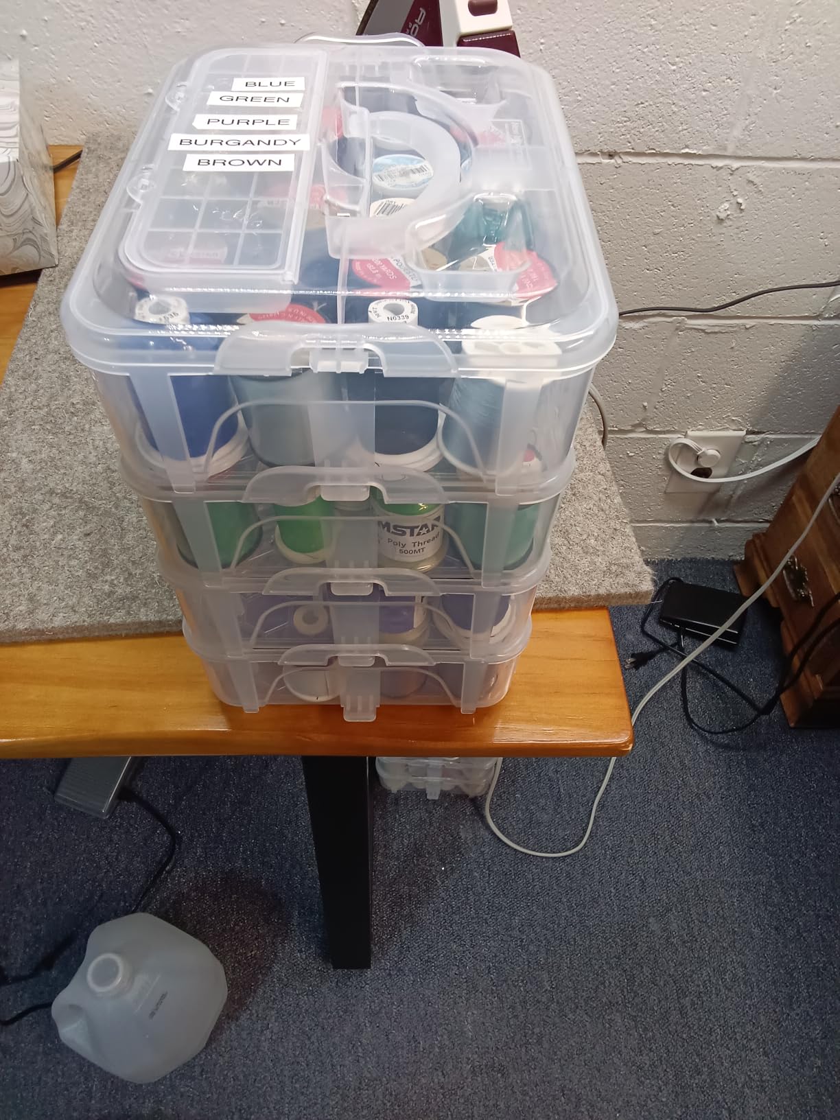 New brothread 4 Layer Stackable Clear Storage Box Organizer customer photo 2