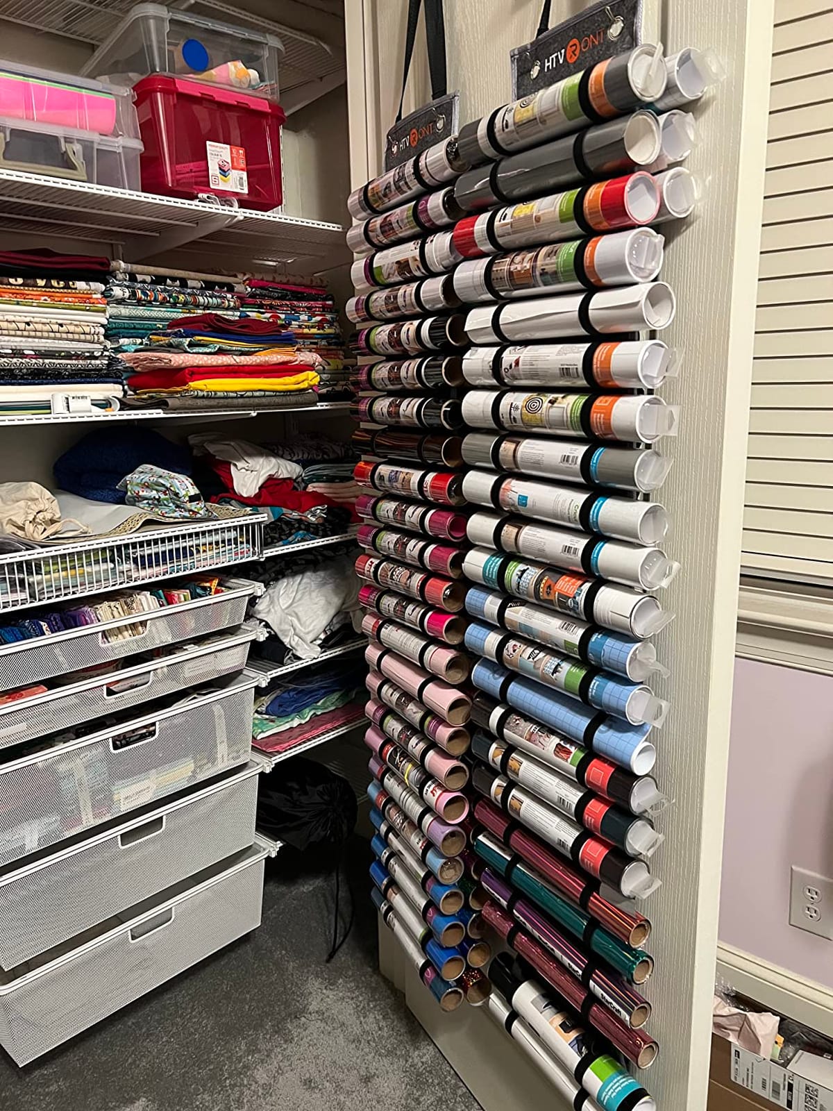 HTVRONT Vinyl Roll Holder with 48 Compartments, Grey customer photo 2