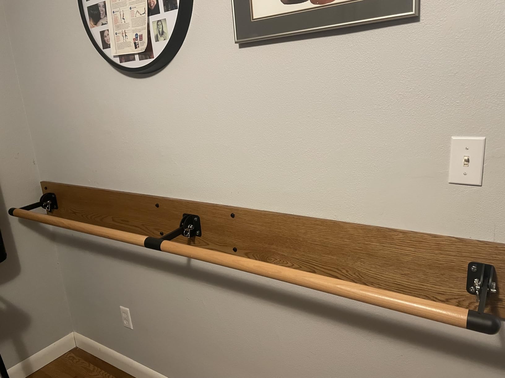 Kipika Wall Mounted Traditional Solid Wood Ballet Barre, Freestanding Ballet Barre, Stretch/Dance Bar for Home Workout Dance Equipment, Durable Metal Support, Height Adjustment customer photo 1
